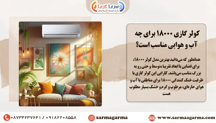 کولر گازی 18000 برای چه آب و هوایی مناسب است؟
