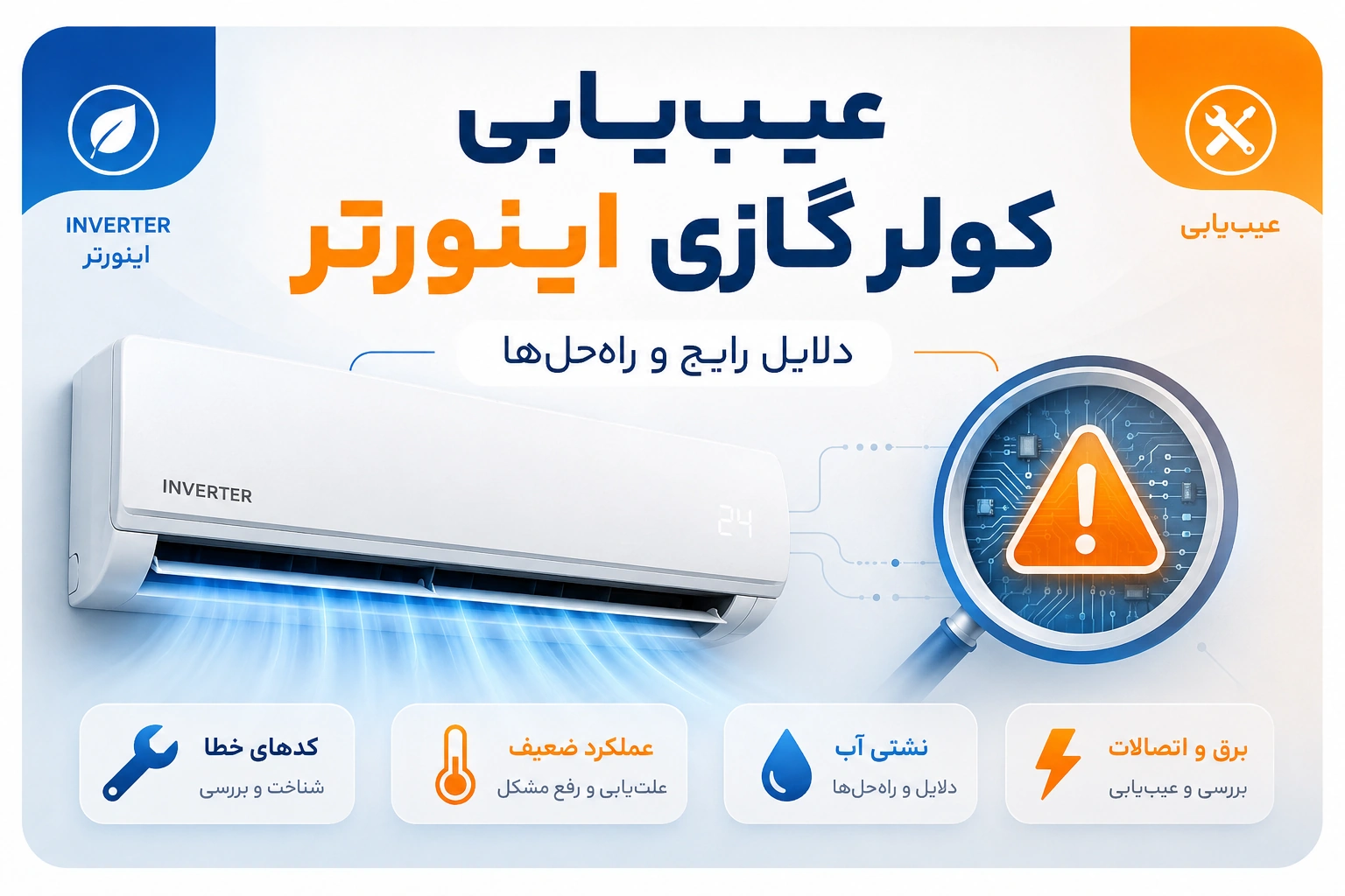 عیب یابی کولر گازی اینورتر